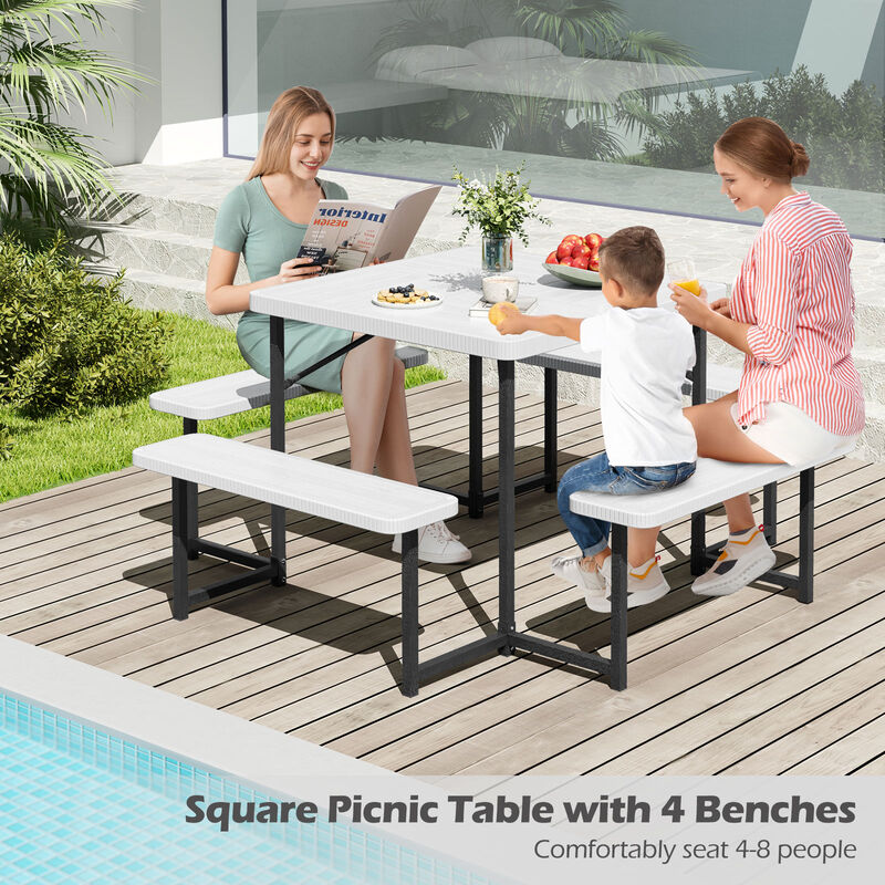 4&ndash;8 Person Outdoor Picnic Table Bench Set &ndash; Ideal for Garden or Patio