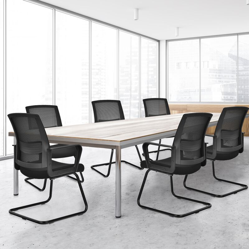 Set of 2 Conference Chairs with Lumbar Support-Black image number 3