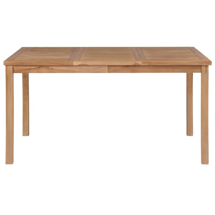 vidaXL Garden Table 59.1"x35.4"x30.3" Solid Teak Wood
