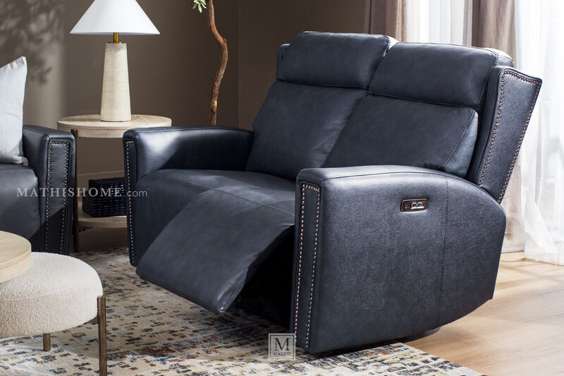 Alexander Leather Power Loveseat image number 2