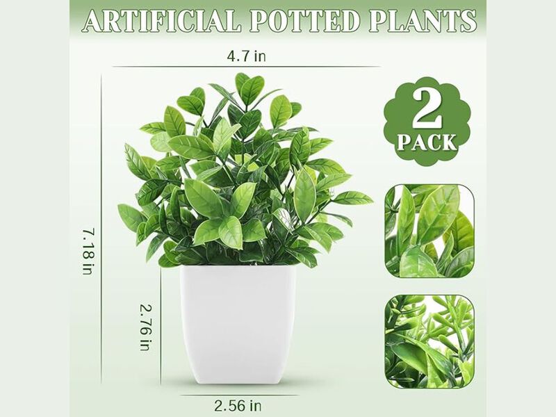 2 Pack Artificial Outdoor Plants Home Decor Small Small Potted image number 2