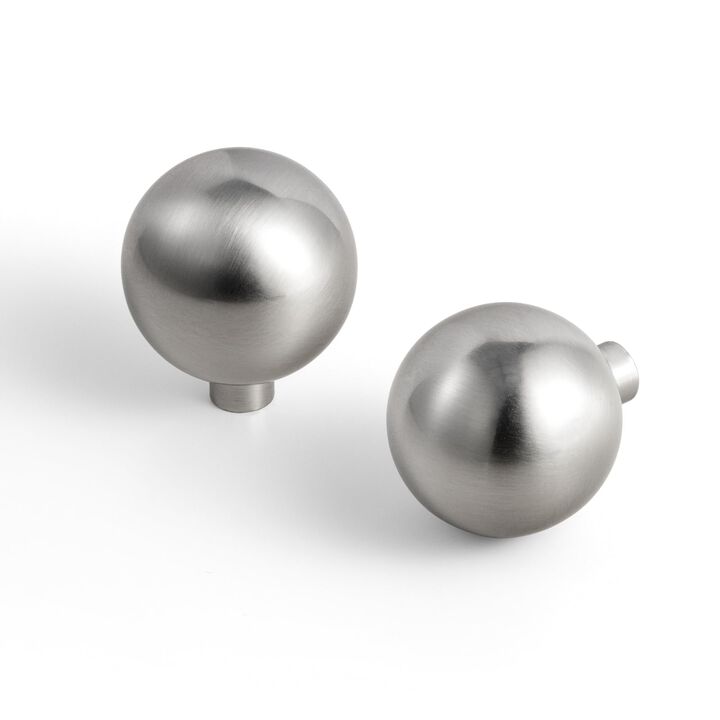 Goo-Ki Satin Nickel Cabinet Knob with 1.2(30mm) Dia, Modern Solid Zinc Alloy Drawer Knob, Minimalist Style Cabinet Pull Drawer H