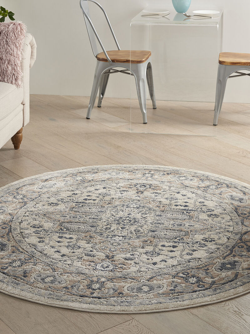 Quarry QUA05 Ivory/Gray 4' x Round Rug image number 7