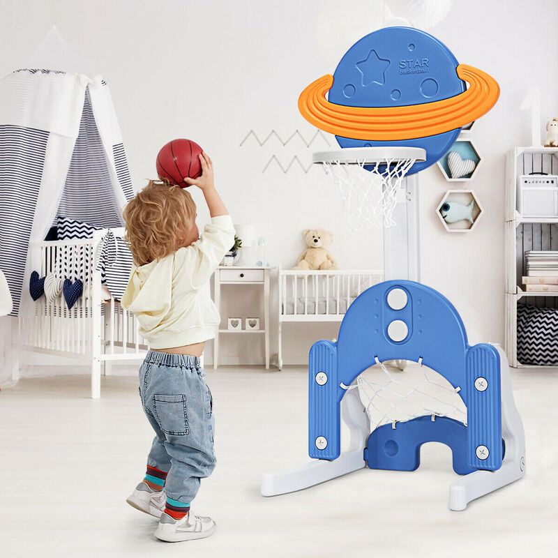 3-in-1 Basketball Hoop Set for Kids, Includes Balls for Active Play