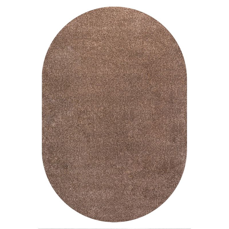 Haze Solid Low Pile Oval Area Rug