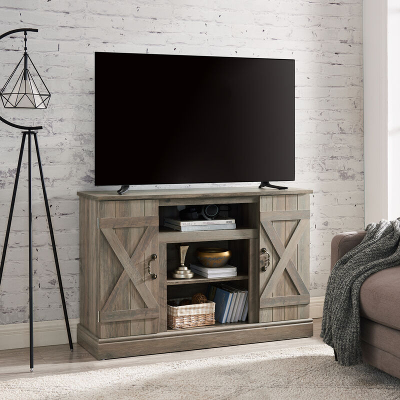 Streamdale Farmhouse TV Stand with Open/Closed Storage, 47" Wide