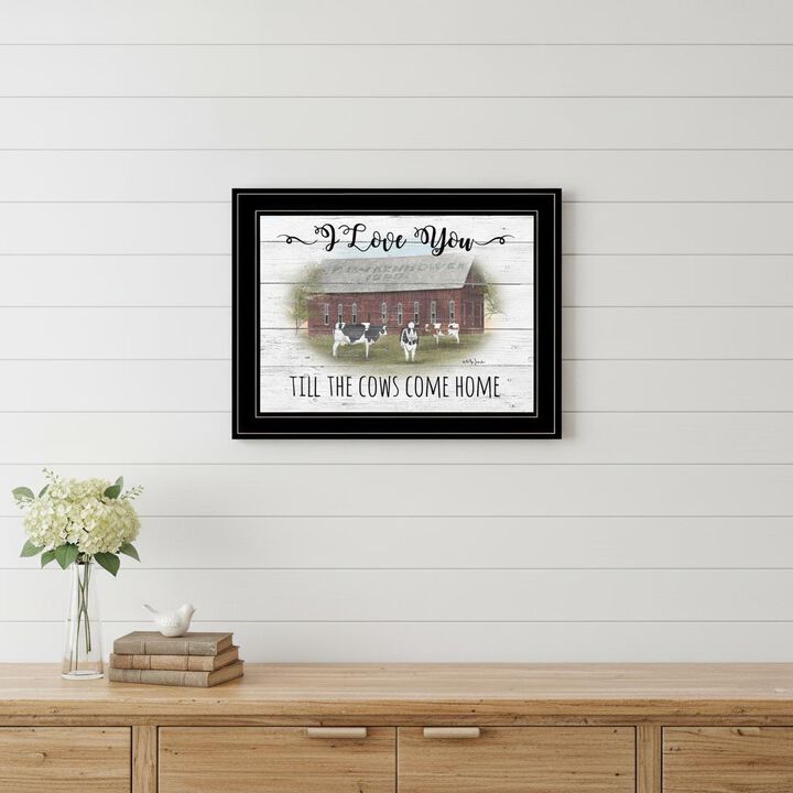 HomeRoots I Love You till the Cows Come Home 2 Black Framed Print Wall Art