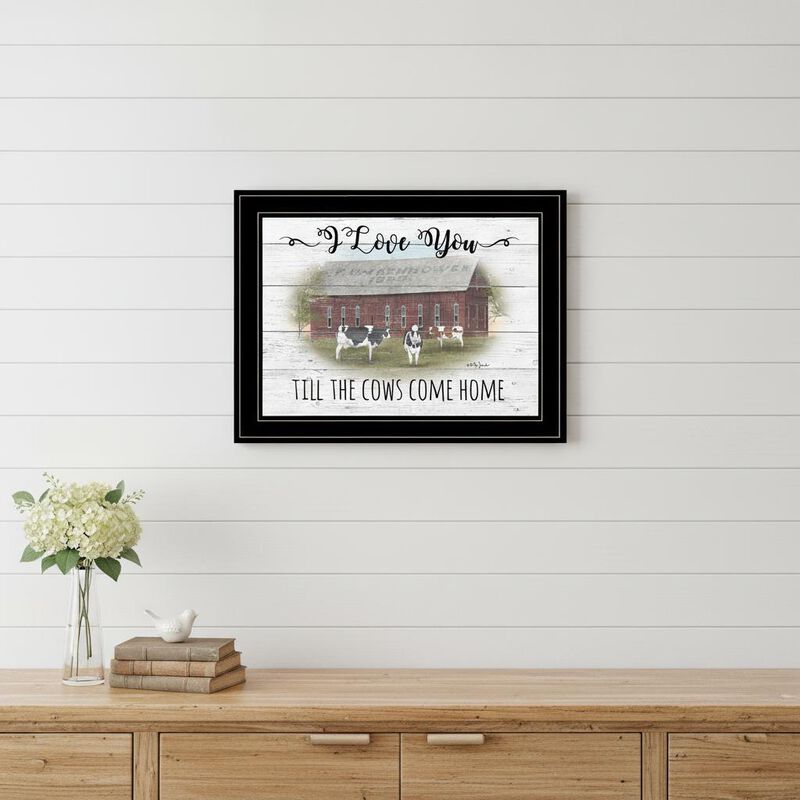 HomeRoots I Love You till the Cows Come Home 2 Black Framed Print Wall Art image number 1
