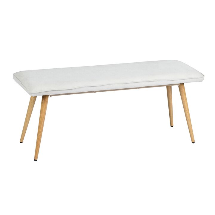 45.3" Dining Room Bench with Metal Legs - Beige