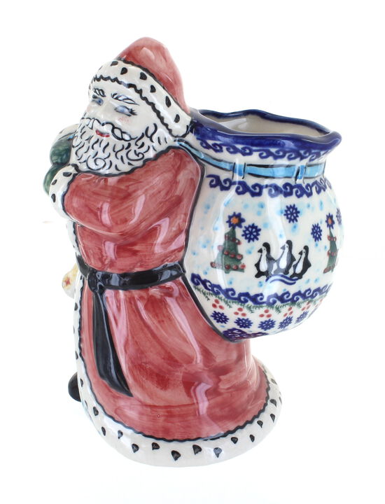 Blue Rose Polish Pottery Arctic Holidays Santa Claus