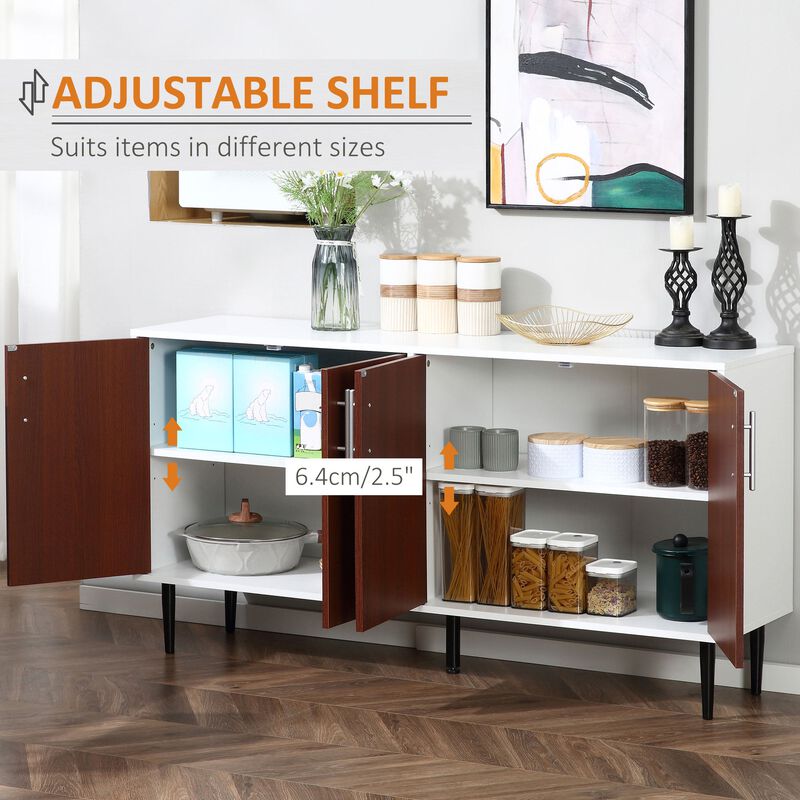 Brown Kitchen Organizer: Modern Sideboard Buffet with Large Countertop
