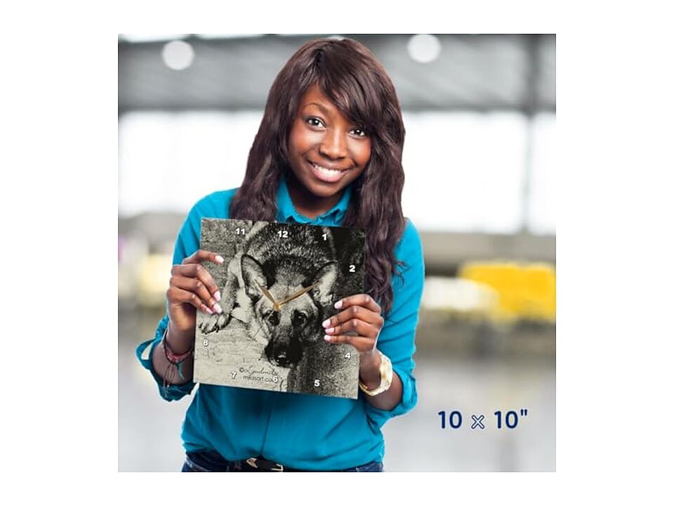 German Shepherd Wall Clock 10 Inch Home Decor