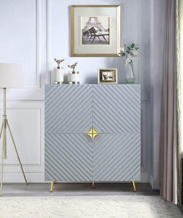 Gaines Accent Cabinet in Gray High Gloss Finish