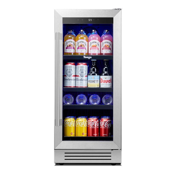 Beverage Refrigerator cooler 15 inch 100 Cans Soda Beer Drink Cooler Built-in/Freestanding for Home Office