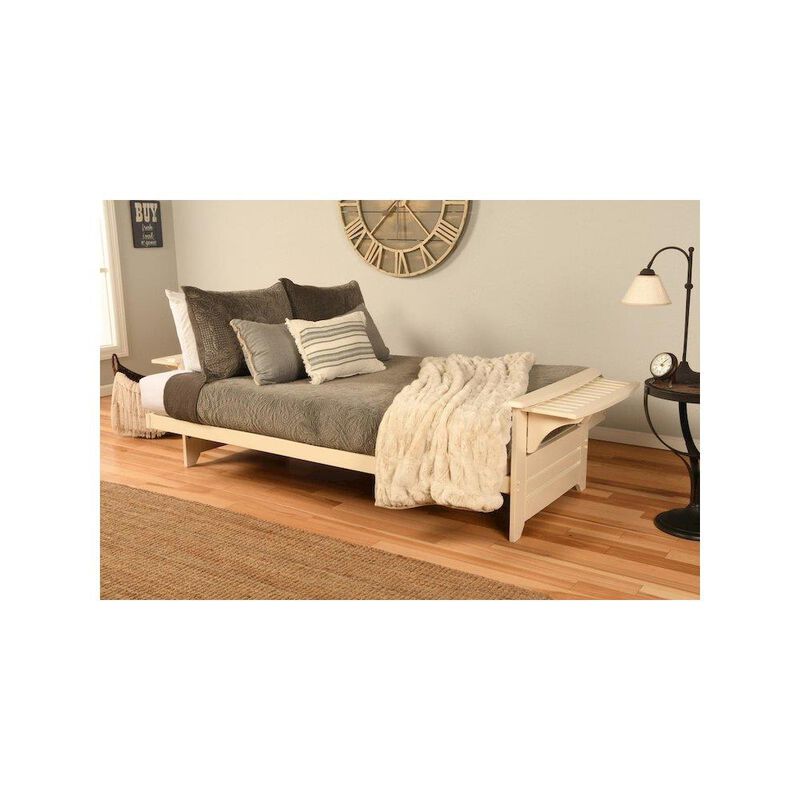 Phoenix Frame-Antique White Finish-Linen Stone Mattress