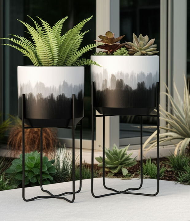 Brush Strokes Planters (Set of 2)