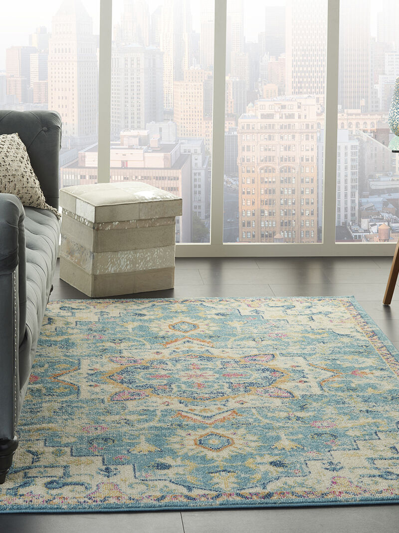 Passion PSN25 Ivory/Light Blue 6'7" x 9'6" Rug image number 3