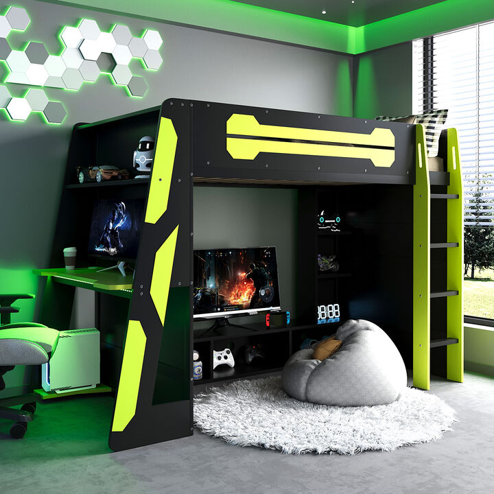 Merax All-in-One Esports Gaming & Work Twin Loft Bed