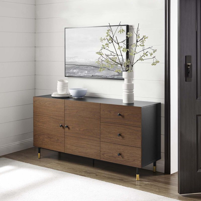 Modway EEI-6283-BLK-WAL Nexus Storage Cabinet Sideboard, Black Walnut image number 6