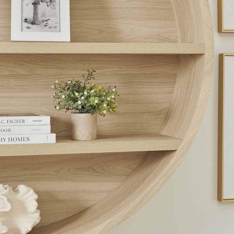 Romy 47" Round Wall Book Shelf image number 9