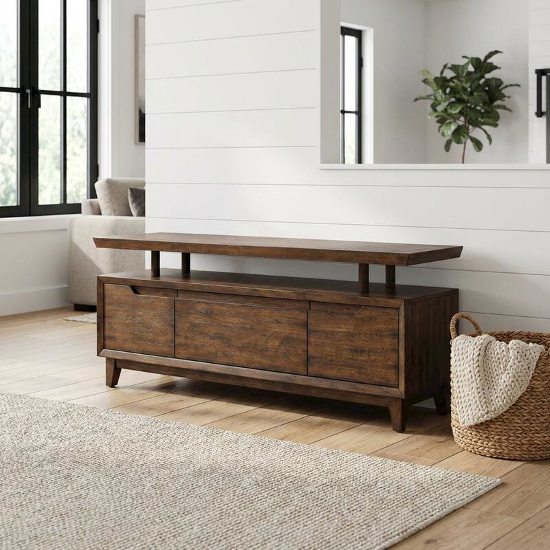 Liberty Furniture Bronze Spice TV Console with Solid and Manufactured Wood, Contemporary Style image number 1