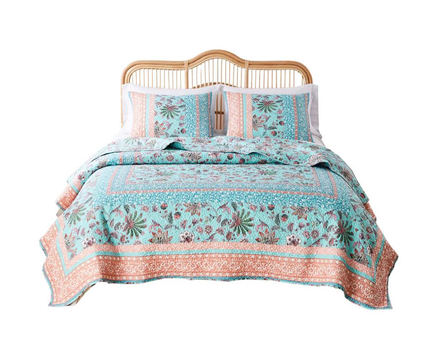 Greenland Home Fashions Barefoot Bungalow Audrey Quilt and Pillow Sham Set