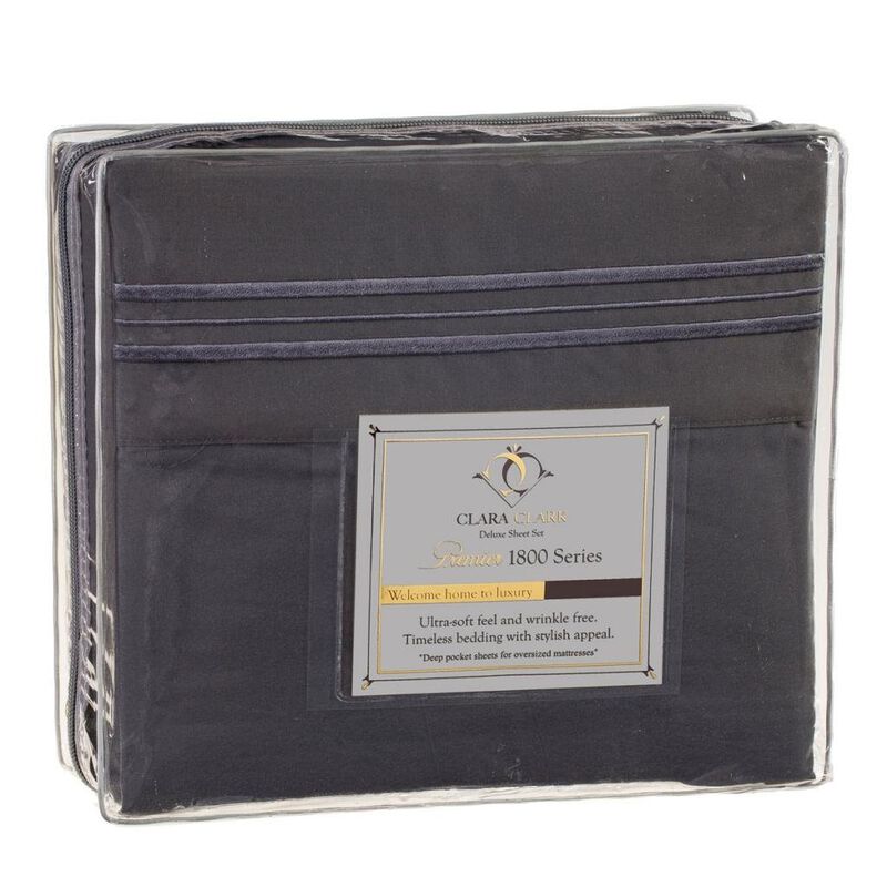 King size Microfiber Sheet Set in Charcoal Stone