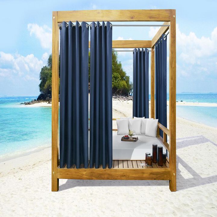 Commonwealth Seascapes Light Filtering Grommet Outdoor Panel Pair Each 50" x 108" Indigo