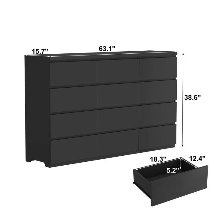 Flemwu 12 Drawers Double Dresser
