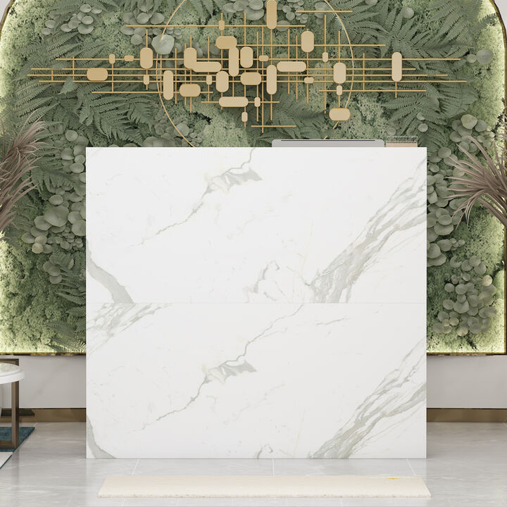 47.3 in. Rectangle Gray Wooden Console Table with 3-Drawers, Cabinet and Shelves Side Table for Entryway Hallway