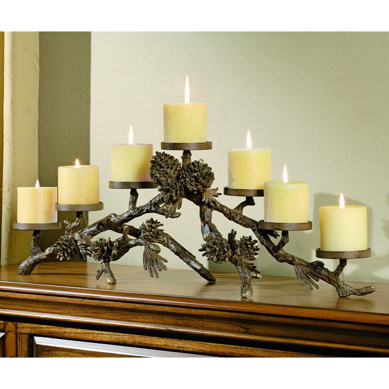 Spi Aluminum Pinecone Mantlepiece Candleholder image number 0
