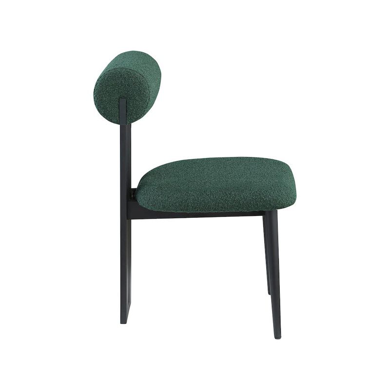 Meridian Furniture Dario Green Boucle Fabric Dining Chair, Set of 2