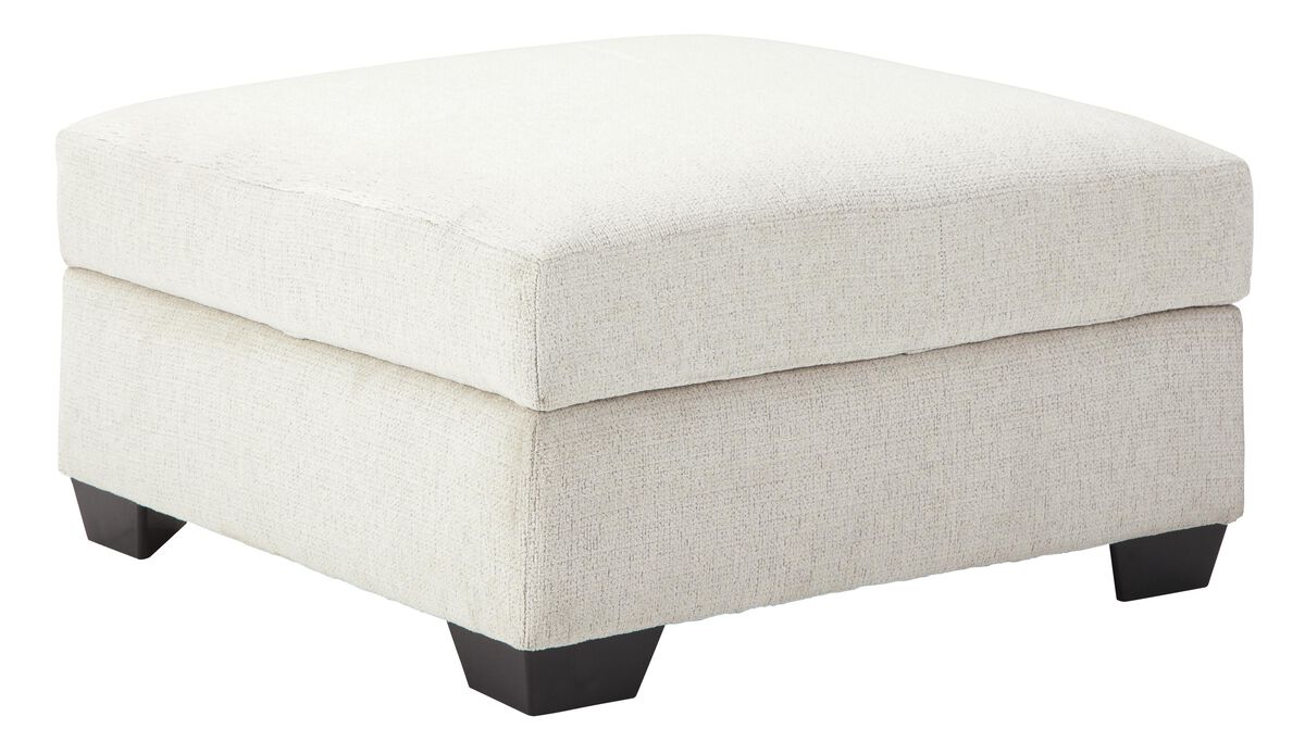 Fabric Upholstered Storage Ottoman with Inbuilt Cup Holders, White-Benzara