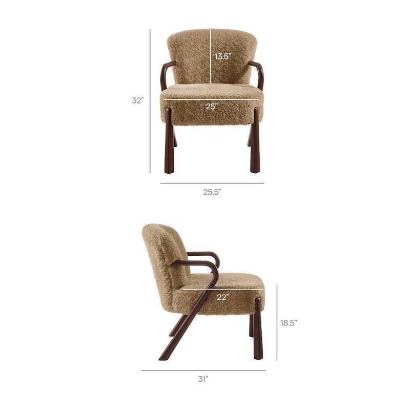 Arden Faux Shearling Accent Armchair image number 1
