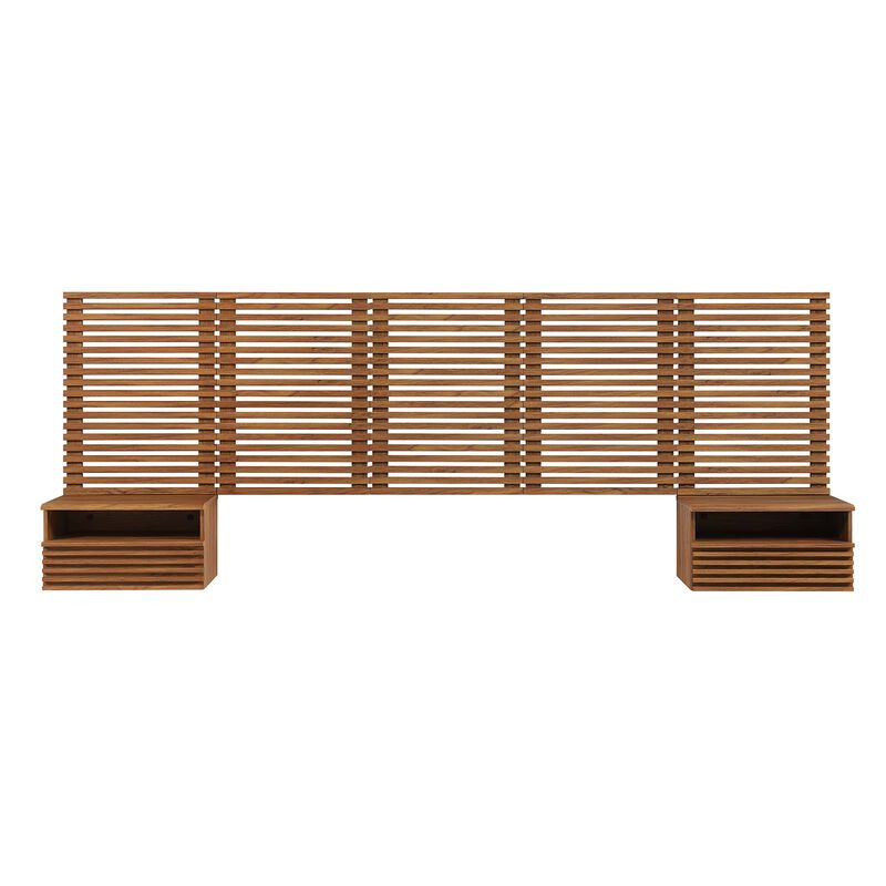 Modway - Render Wall Mount Queen Headboard and Modern Nightstands image number 2