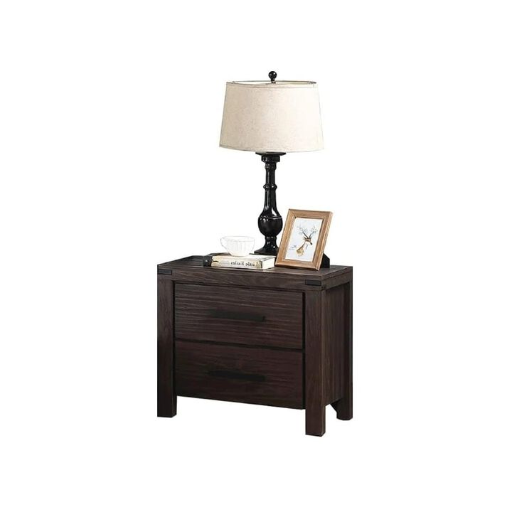 Simple Relax 2 Drawers Nightstand In Dark Grey