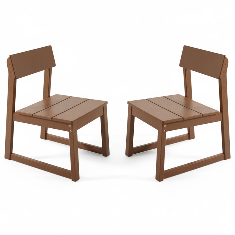 Outdoor Living Collection Dining Side Chairs 2-Pack All Weather HDPE Indoor Outdoor Patio Garden Seating image number 0