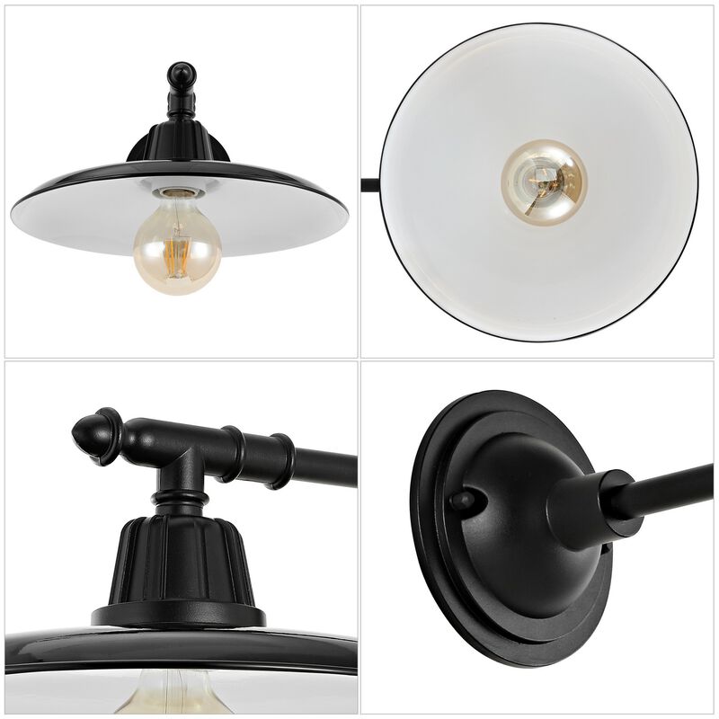 Bonner Farmhouse Industrial Indoor/Outdoor Iron LED Victorian Arm Outdoor Sconce