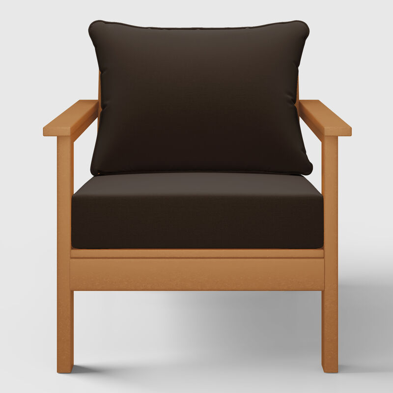 WestinTrends Outdoor Modern HDPE Patio Club Chairs with Deep Seat Cushions (Set of 2)