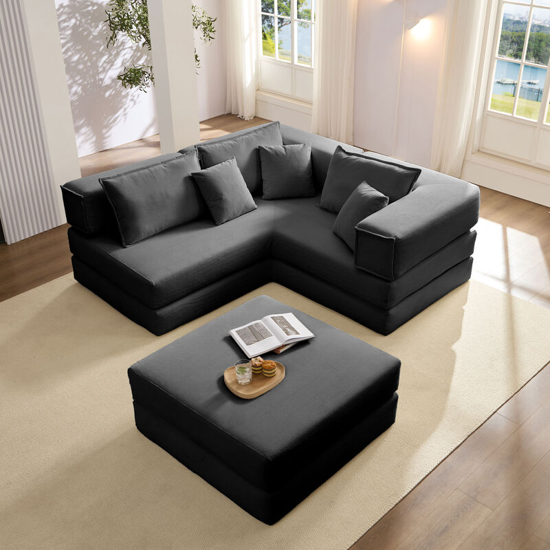 Merax Oversized Upholstered Sectional Sofa Couch Set