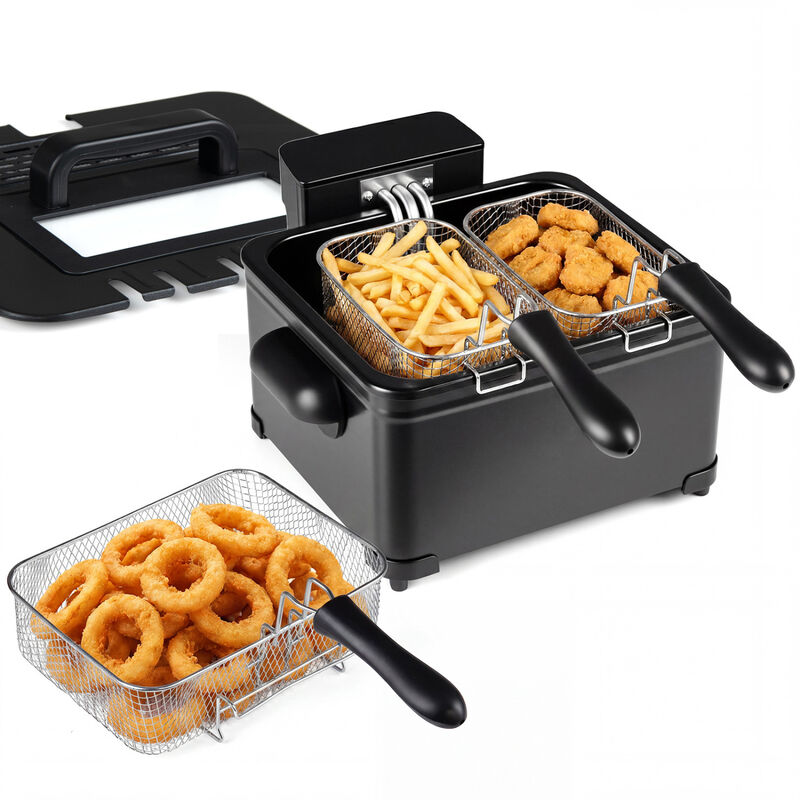 3 Basket Electric Deep Fryer with 1700W Power LED Touchscreen and 6 Preset Settings image number 3