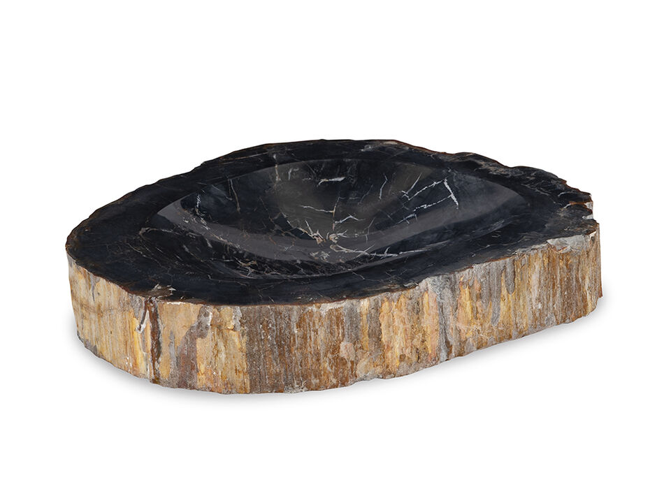 Large Brown Petrified Bowl