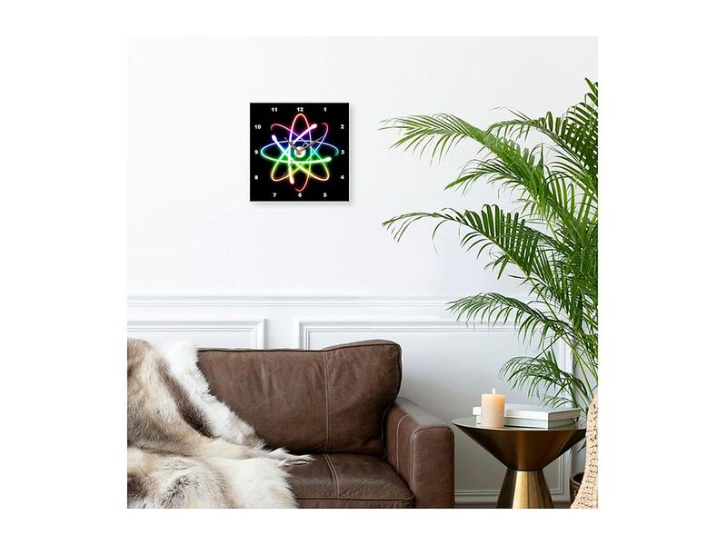 Atom Symbol Glowing Black Bacground Wall Clock 10 Inch Home Decor image number 2
