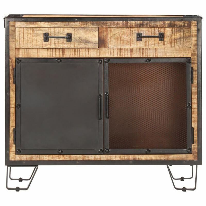 vidaXL Sideboard 31.5"x12.2"x28" Solid Rough Mango Wood