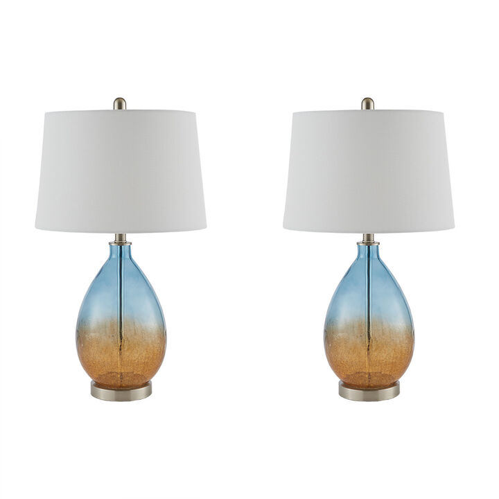 Gracie Mills Serrano Set of 2 Glass Table Lamps