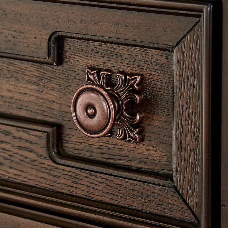 Best Master Furniture Belvedere 32.5" Wide 2-Drawer Nightstand, Marble Top - Dark Cherry Finish image number 7