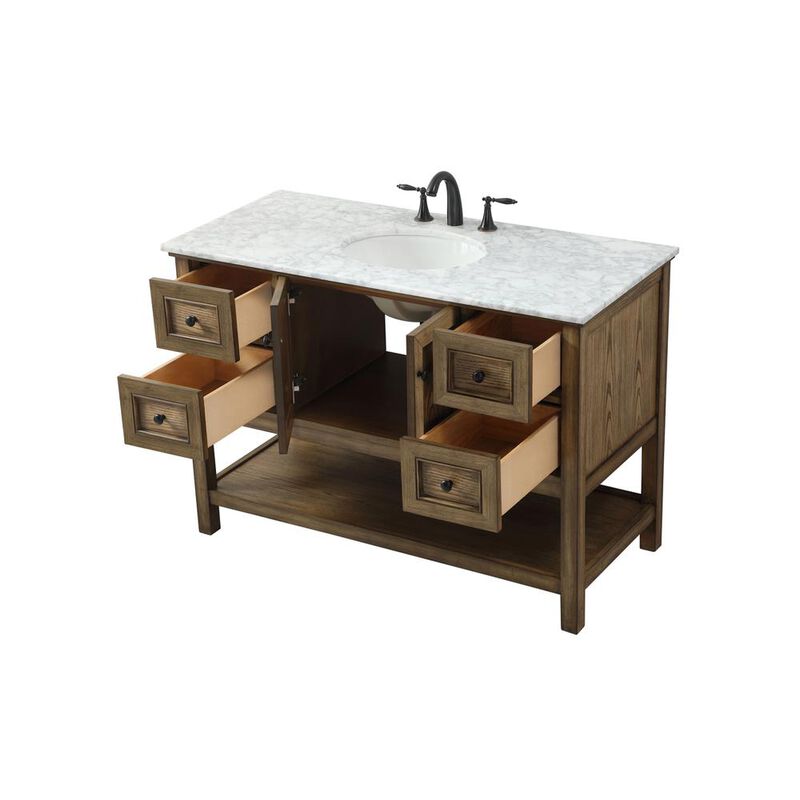 Elegant Kitchen and Bath 48 inch Single bathroom vanity in driftwood