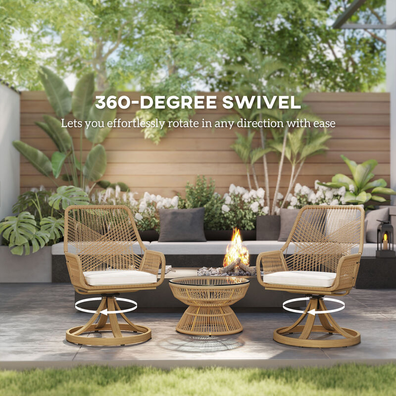 Hivvago 2 Piece Patio Swivel Chair Set image number 3