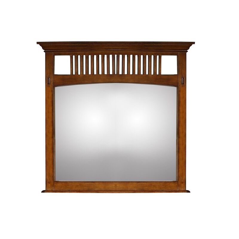 50" Distressed Chestnut Brown Wall Mirror with Wood Frame