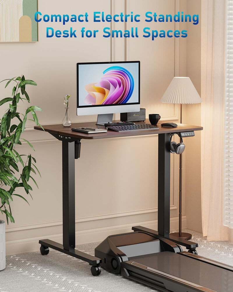 ShipItFurniture 32" Electric Adjustable Standing Desk with Casters image number 2